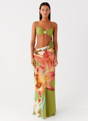 Tropic Rush Cut Out Maxi Dress - Jungle Floral