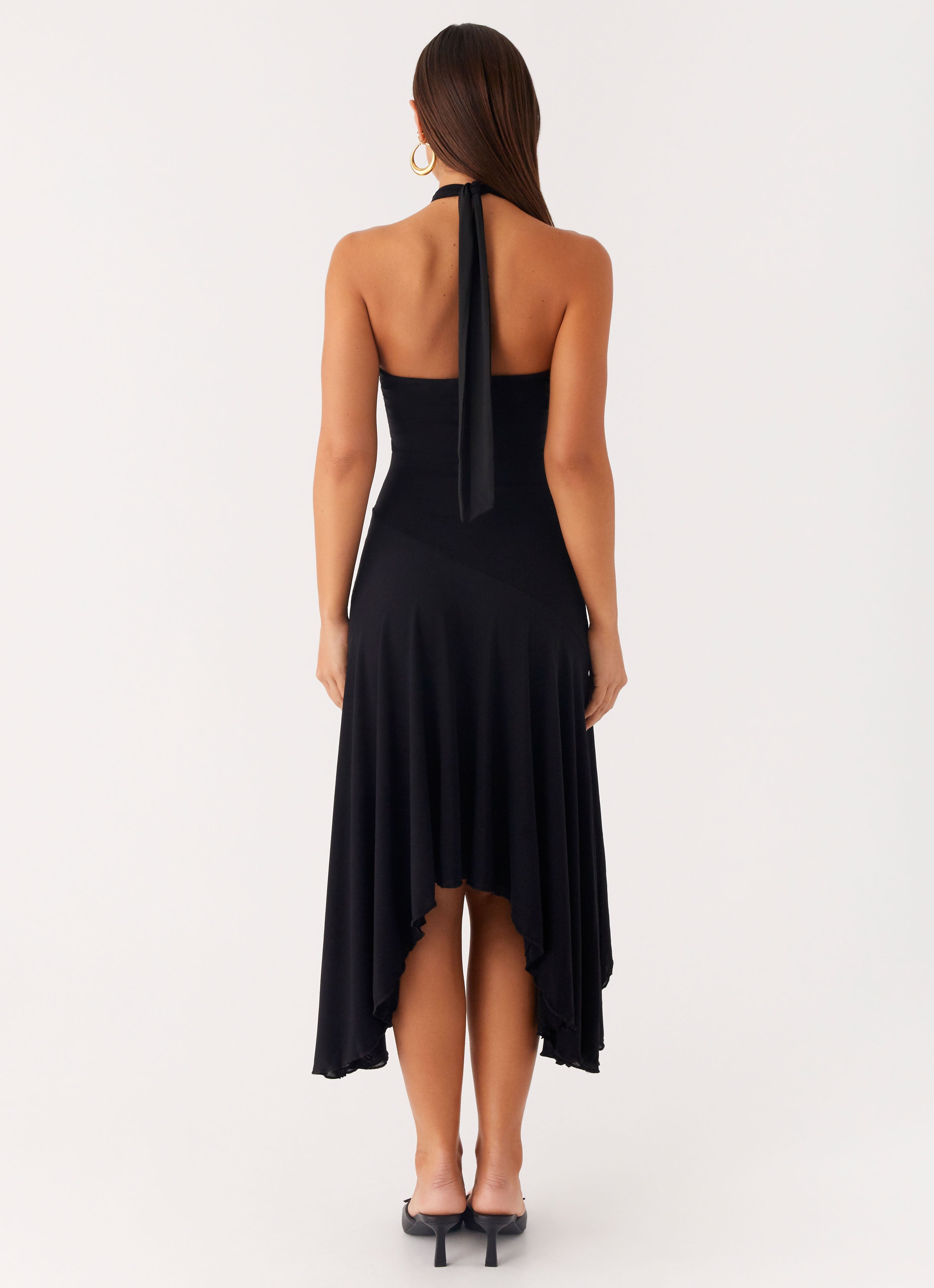 Velvet Sky Midi Dress - Black