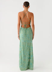 Vietta Sequin Cami Maxi Dress - Mint