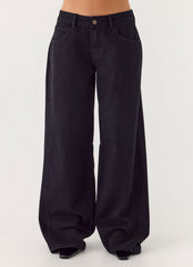 Waylon Low Rise Denim Jeans - Black