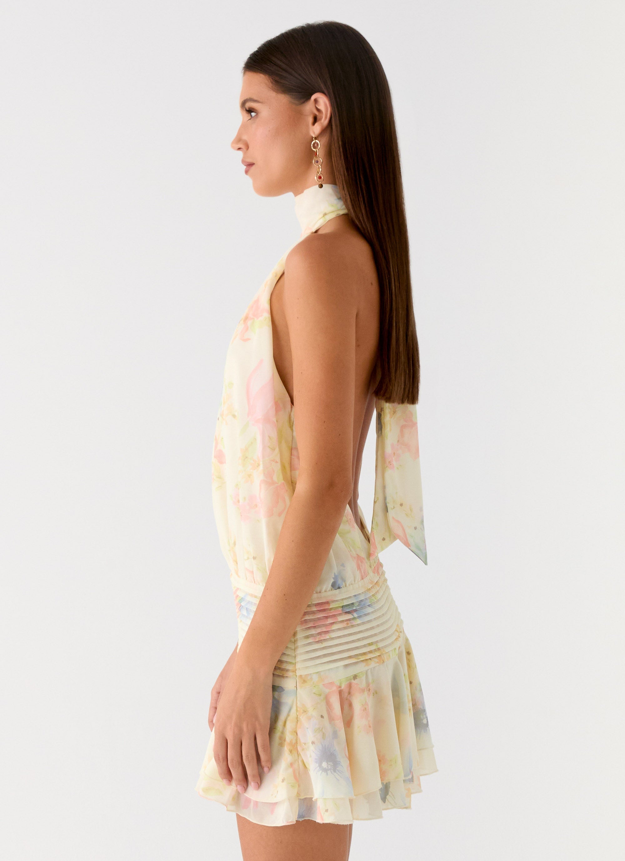 Willow Chiffon Mini Dress - Spring Meadow