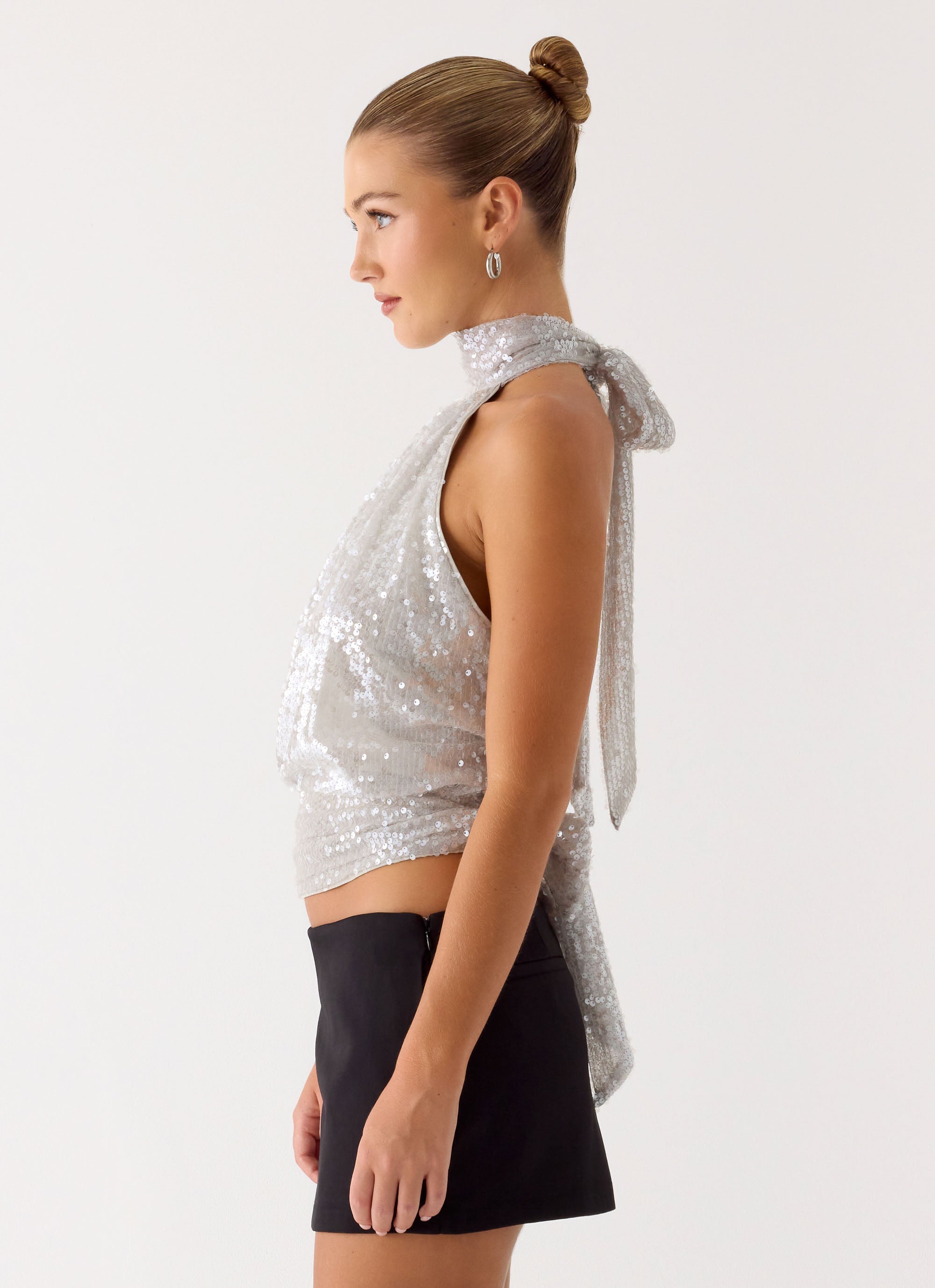 Willow Sequin Top - Silver