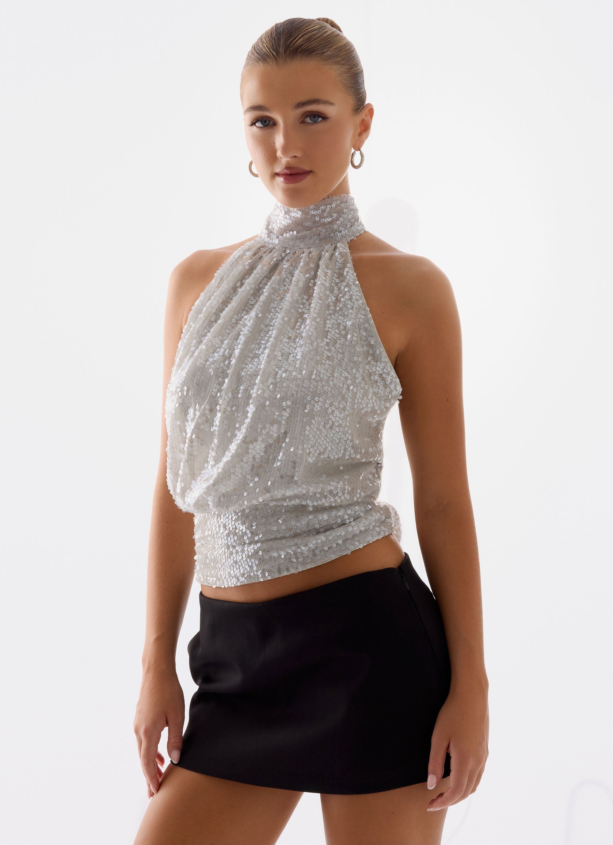 Willow Sequin Top - Silver