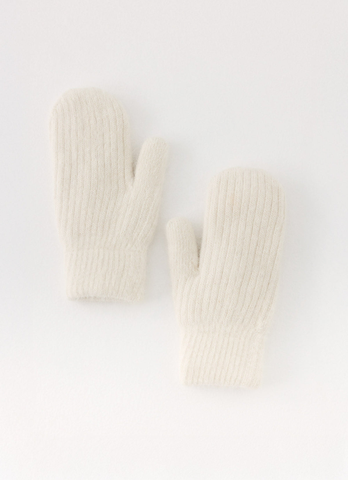 Winter Blaze Knit Mittens - Cream