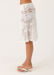 Yanna Midi Skirt - White