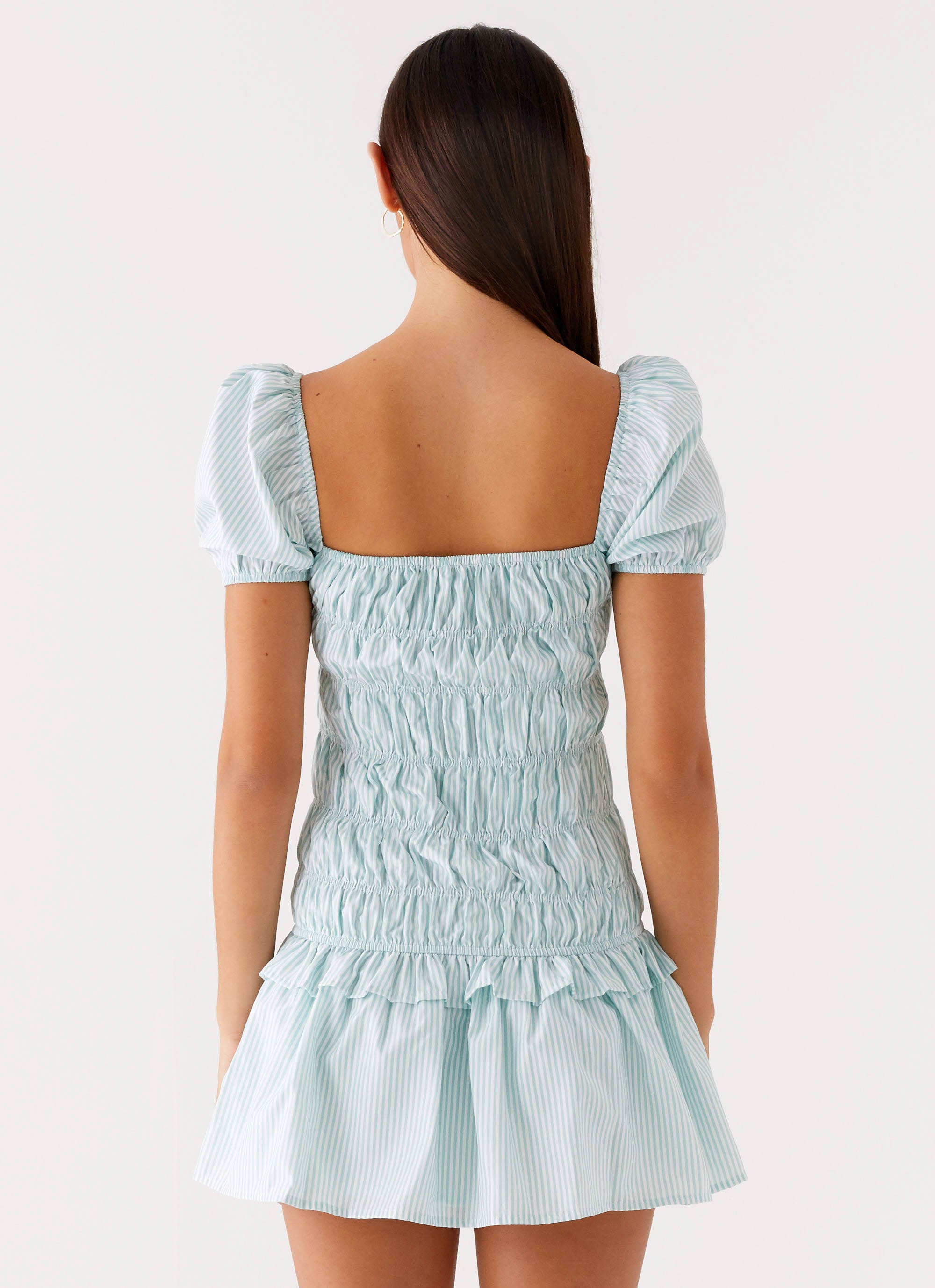 Yolene Mini Dress - Green Gingham