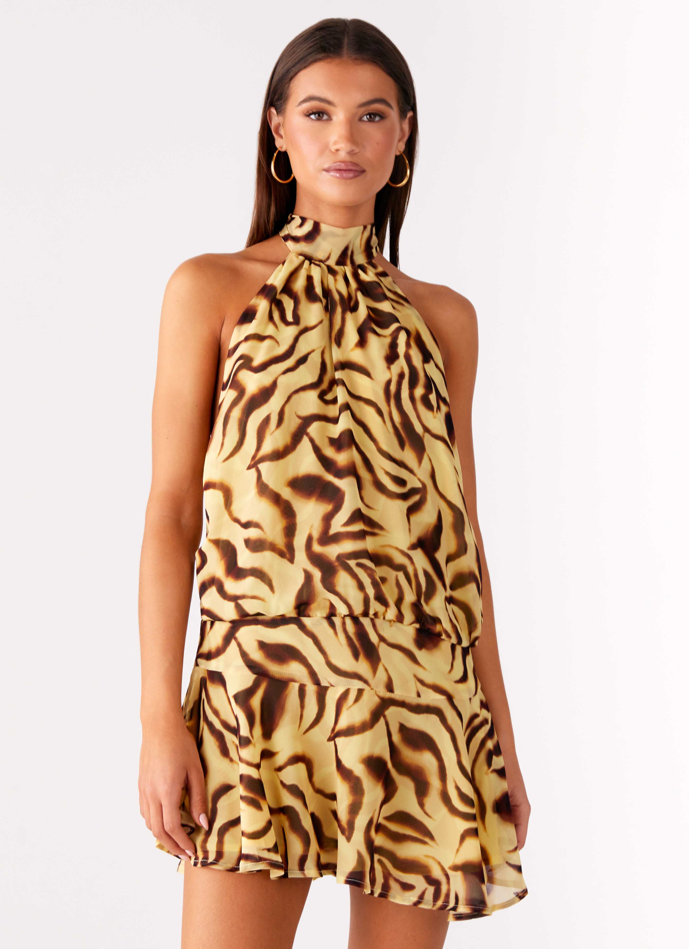 Zulla Backless Mini Dress - Laguna Print