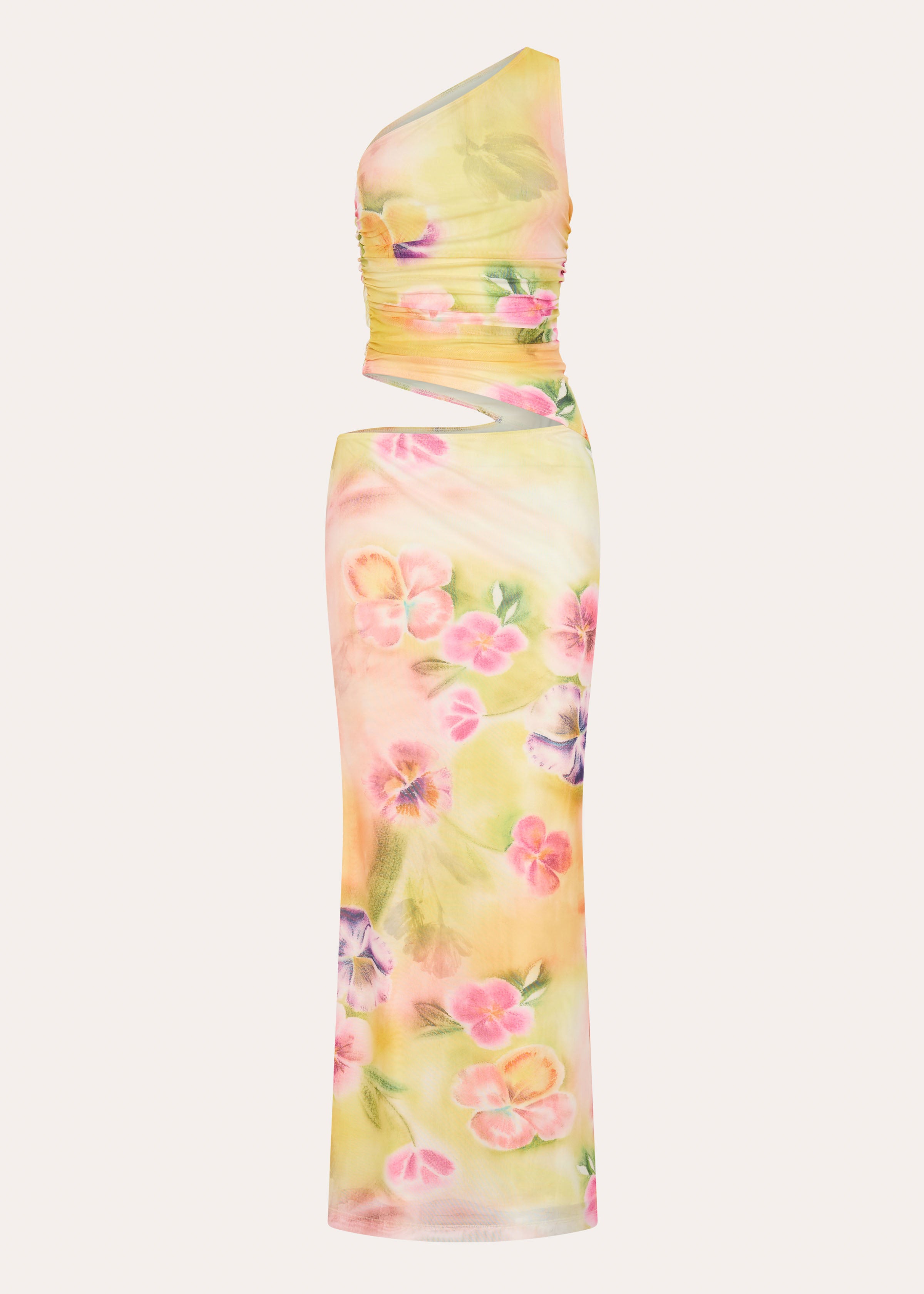 Seranella One Shoulder Maxi Dress - Sunburst Floral